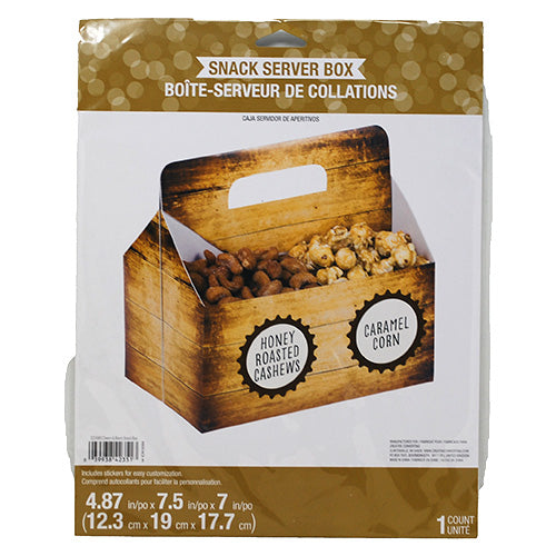 CHEERS & BEERS CUSTOMIZABLE SNACK SERVER BOX 4.87"X7.5"X7"