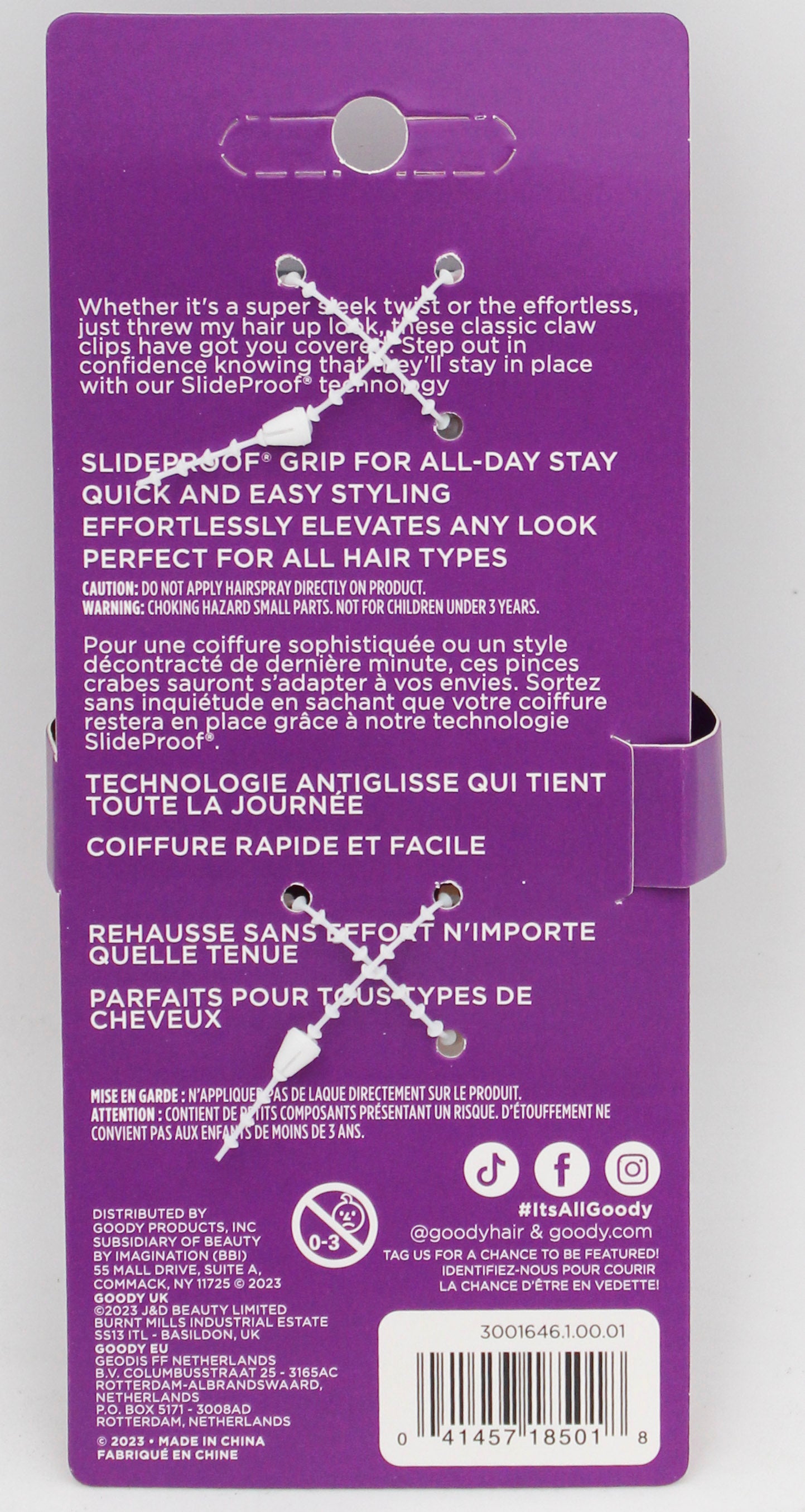 CLAW CLIPS SQUARE BACLK TORTOISE-2 CT NI