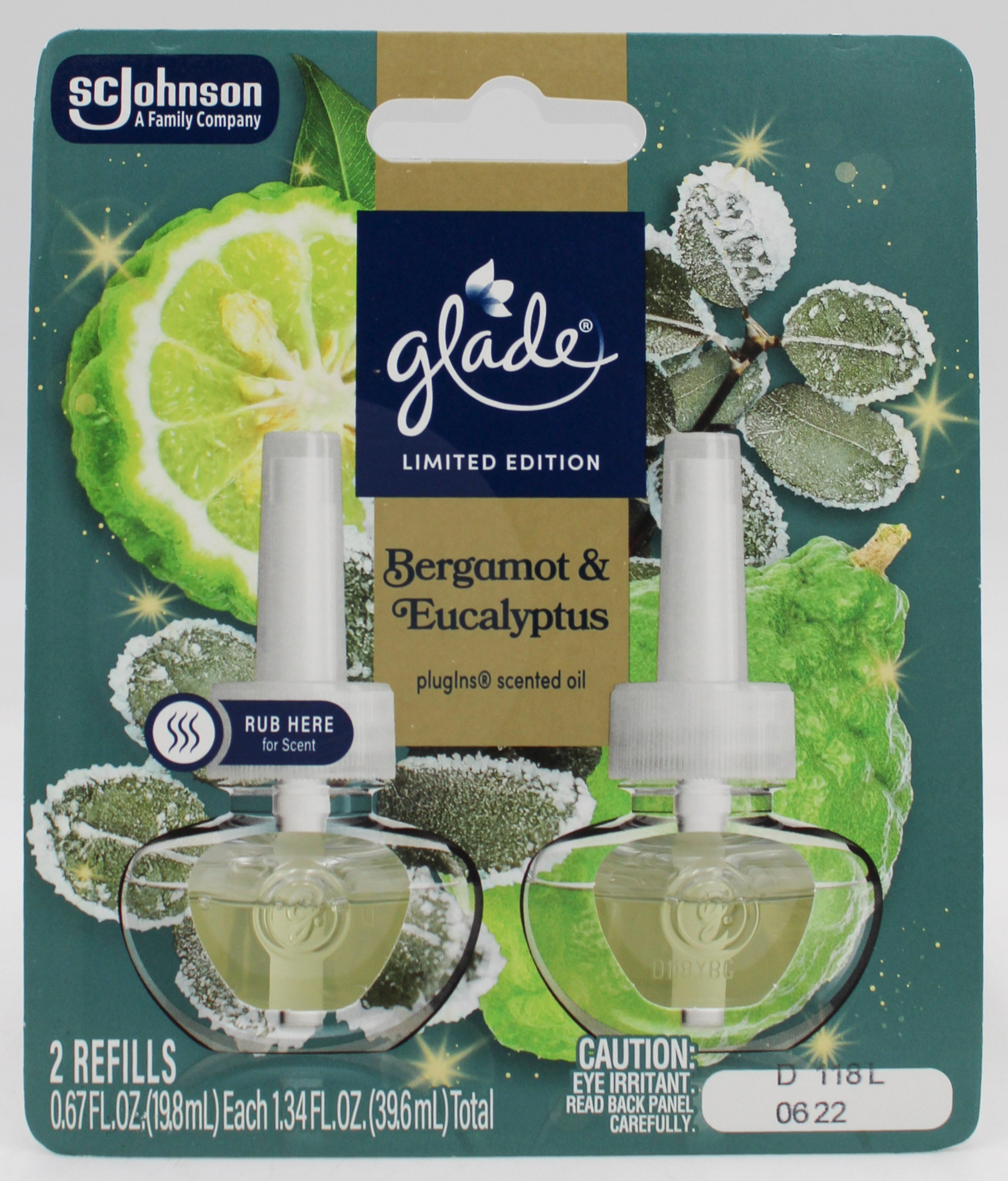 GLADE PLUGINS SCENTED OIL BERGAMOT & EUCALYPTUS 2ct 0.67oz