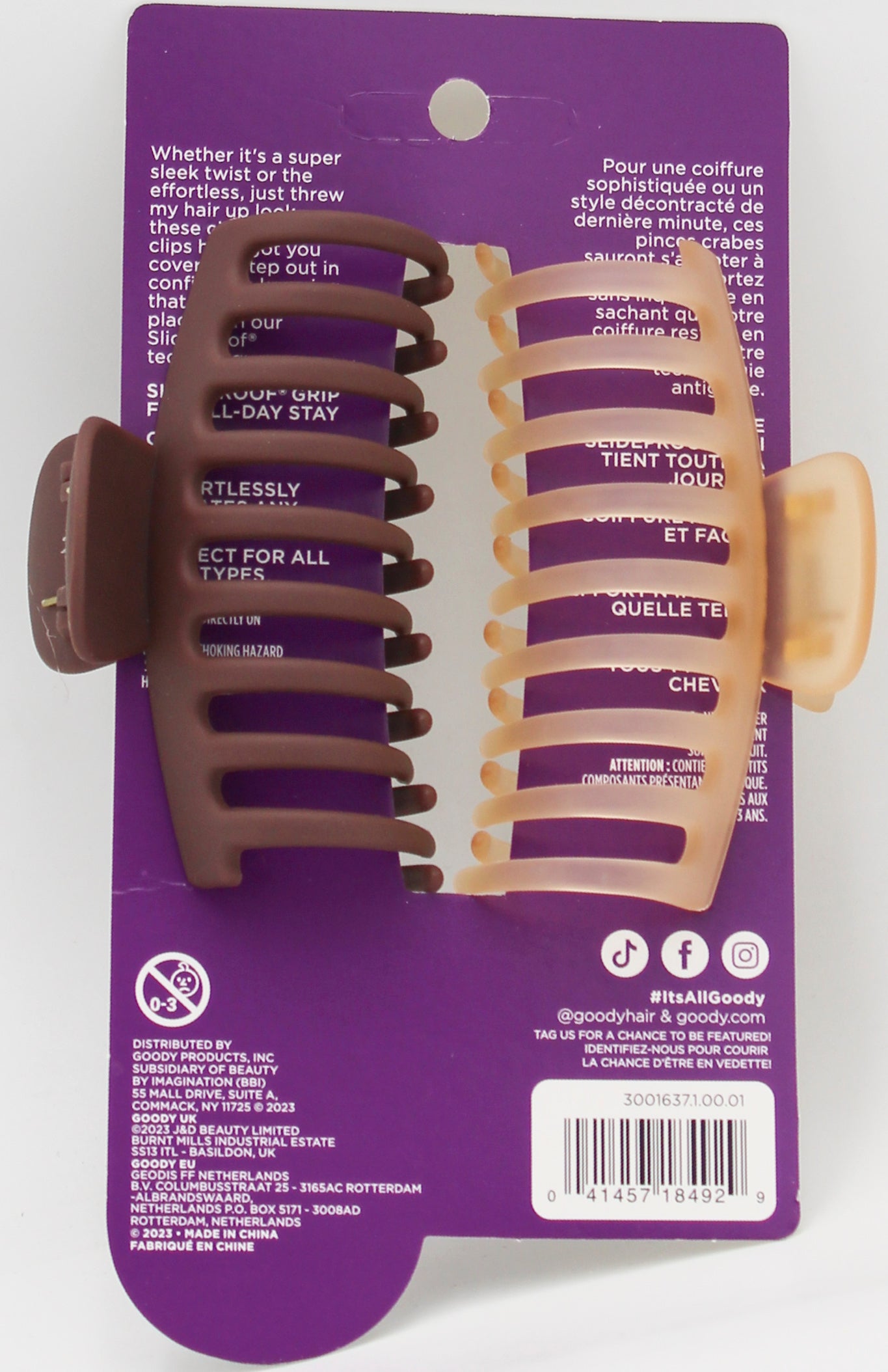 GOODY CLAW CLIPS SET LARGE WARM 2ct NI