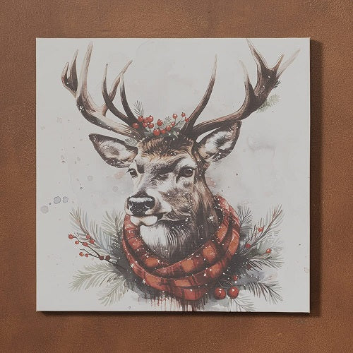 HOLIDAY REINDEER CANVAS PRINT 20"L x 20"H x 1"D