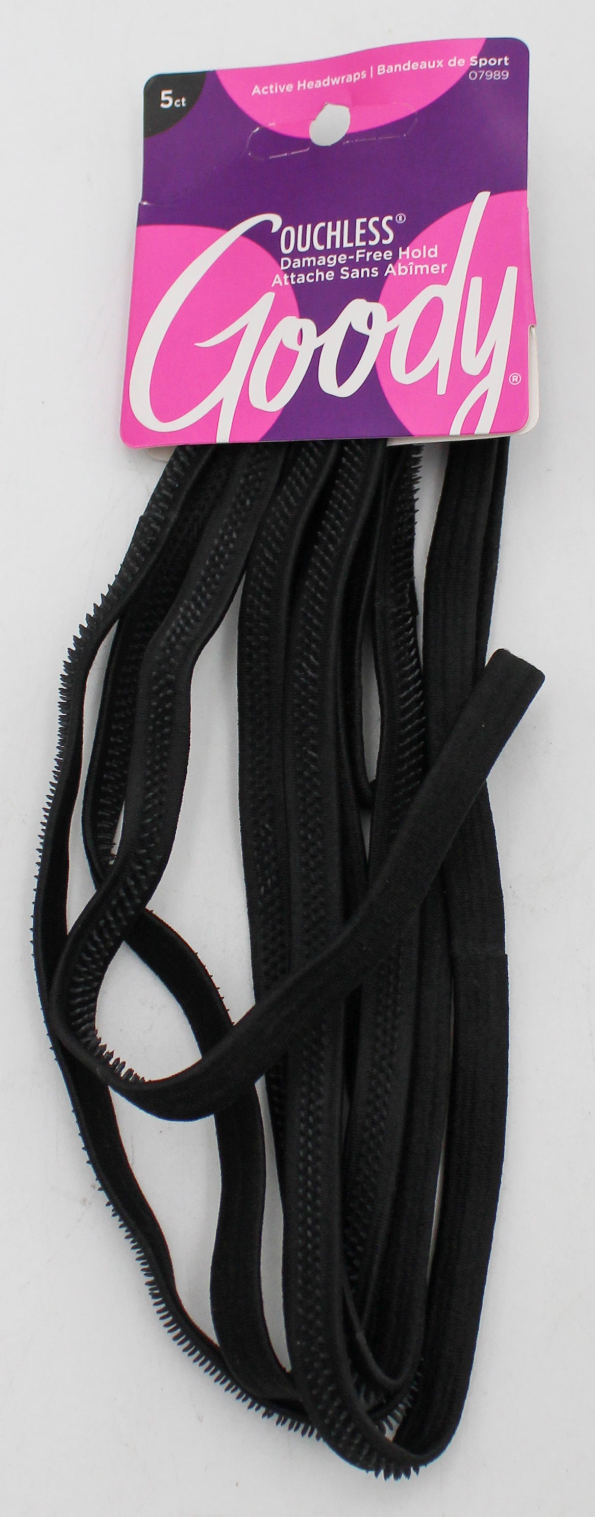 GOODY HEADWRAPS SLIDEPROOF THIN BLACK SPK-5 CT NI