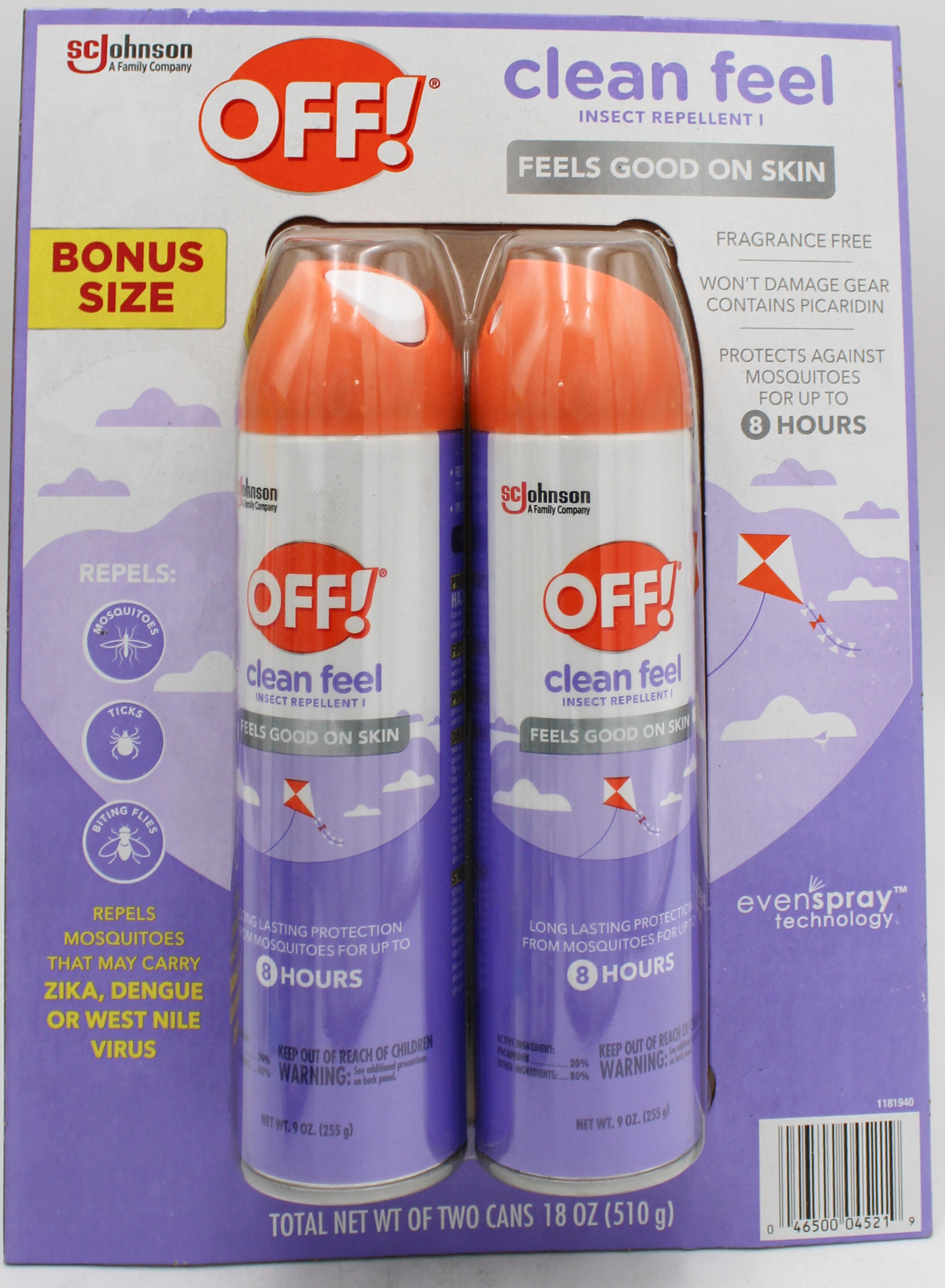 SP PEST2025 OFF CLEAN FEEL INSECT REPELLENT BONUS SIZE 2PK 9oz SD