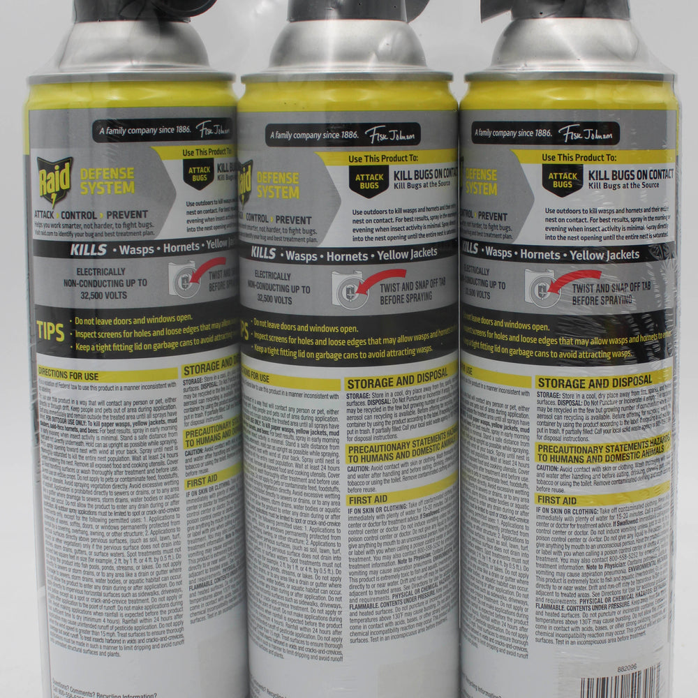 SP PEST2025 RAID WASP & HORNET KILLER  25% BONUS 3CT 17.5oz DISPLAY