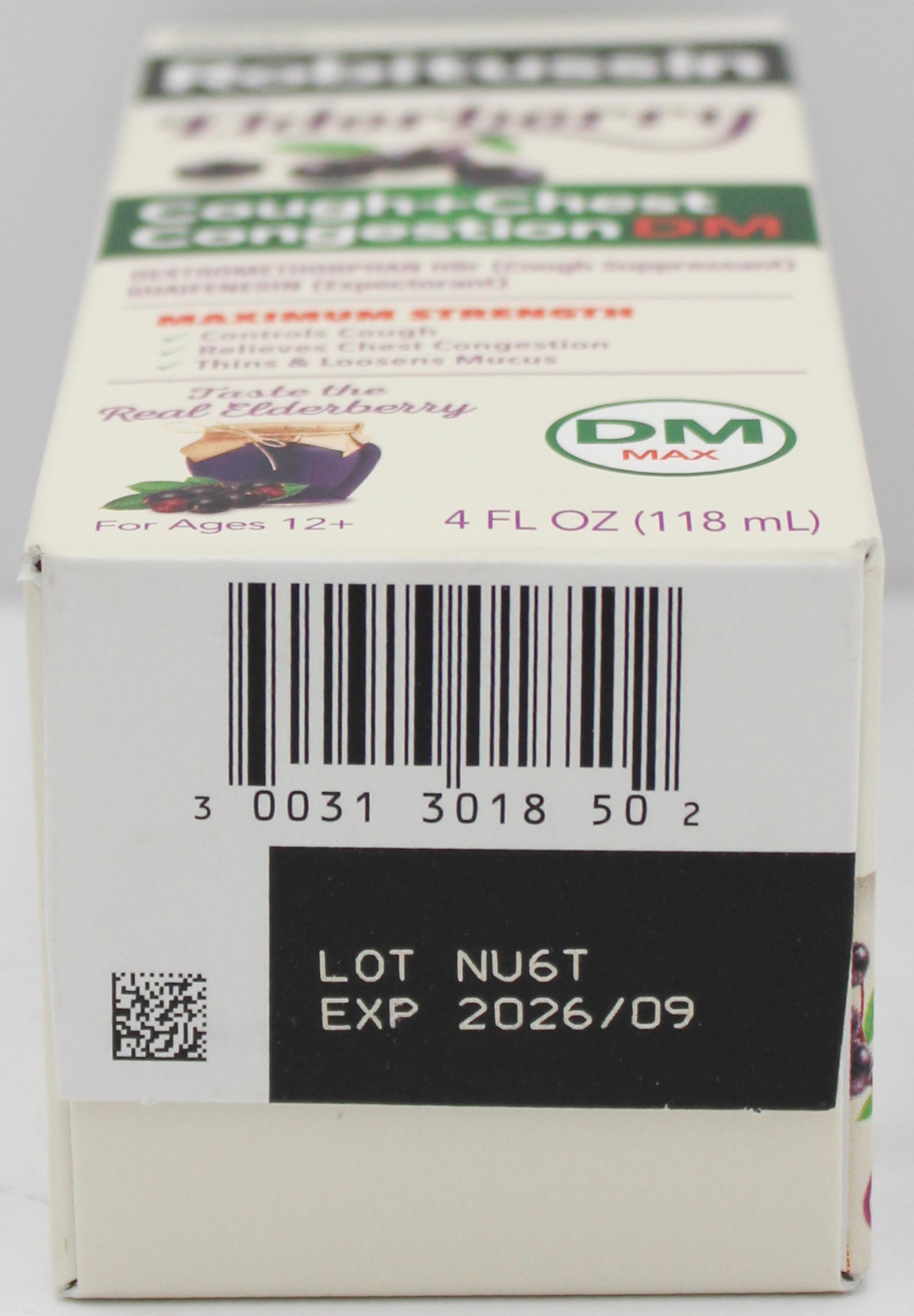 ROBITUSSIN ELDERBERRY ADULT COUGH SYRUP 4OZ EXP 9/30/2026 NI