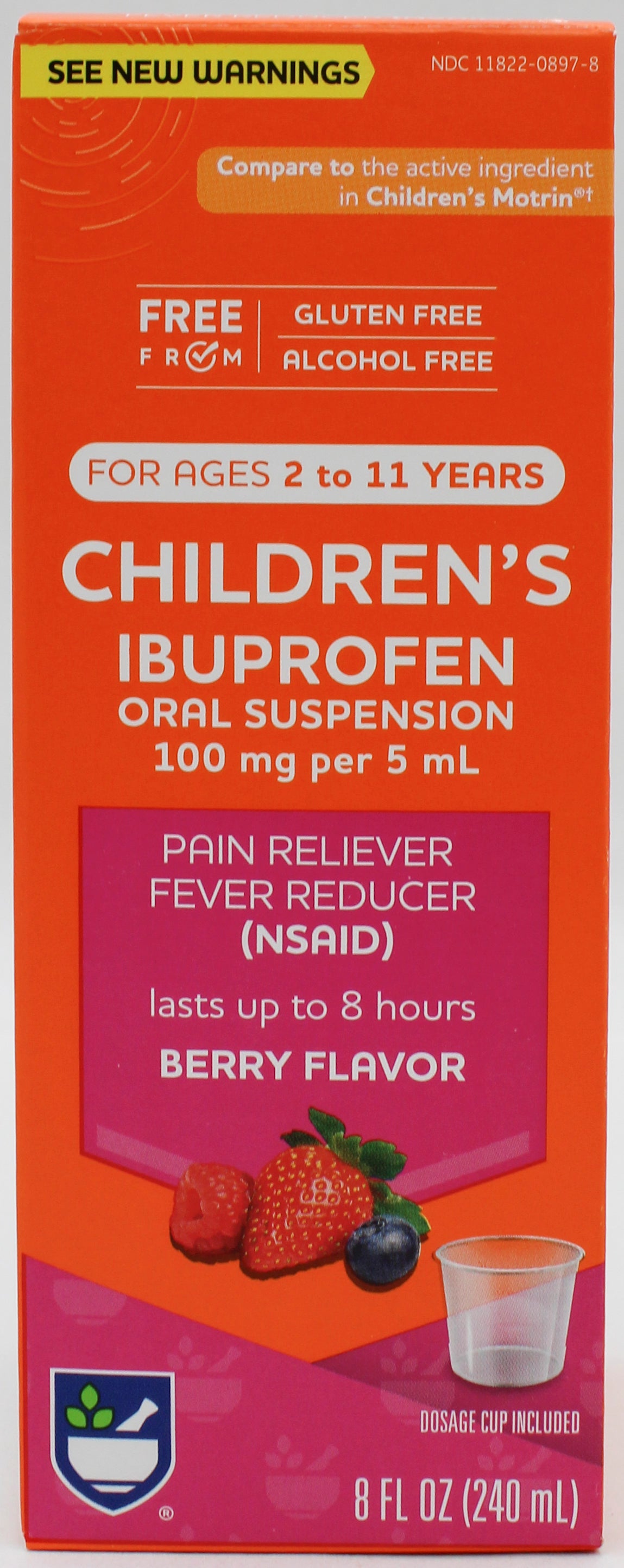 RITE AID CHILDREN'S IBUPROFEN PAIN RELIEVER BERRY 8oz EXP 12/31/2026 COMPARES TO Motrin