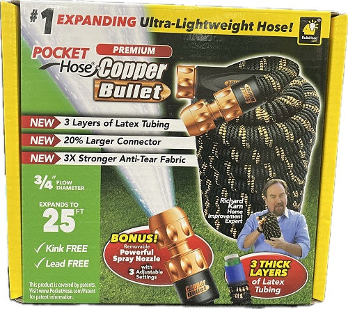 SP POCKET HOSE COPPER BULLET 25 FEET NI