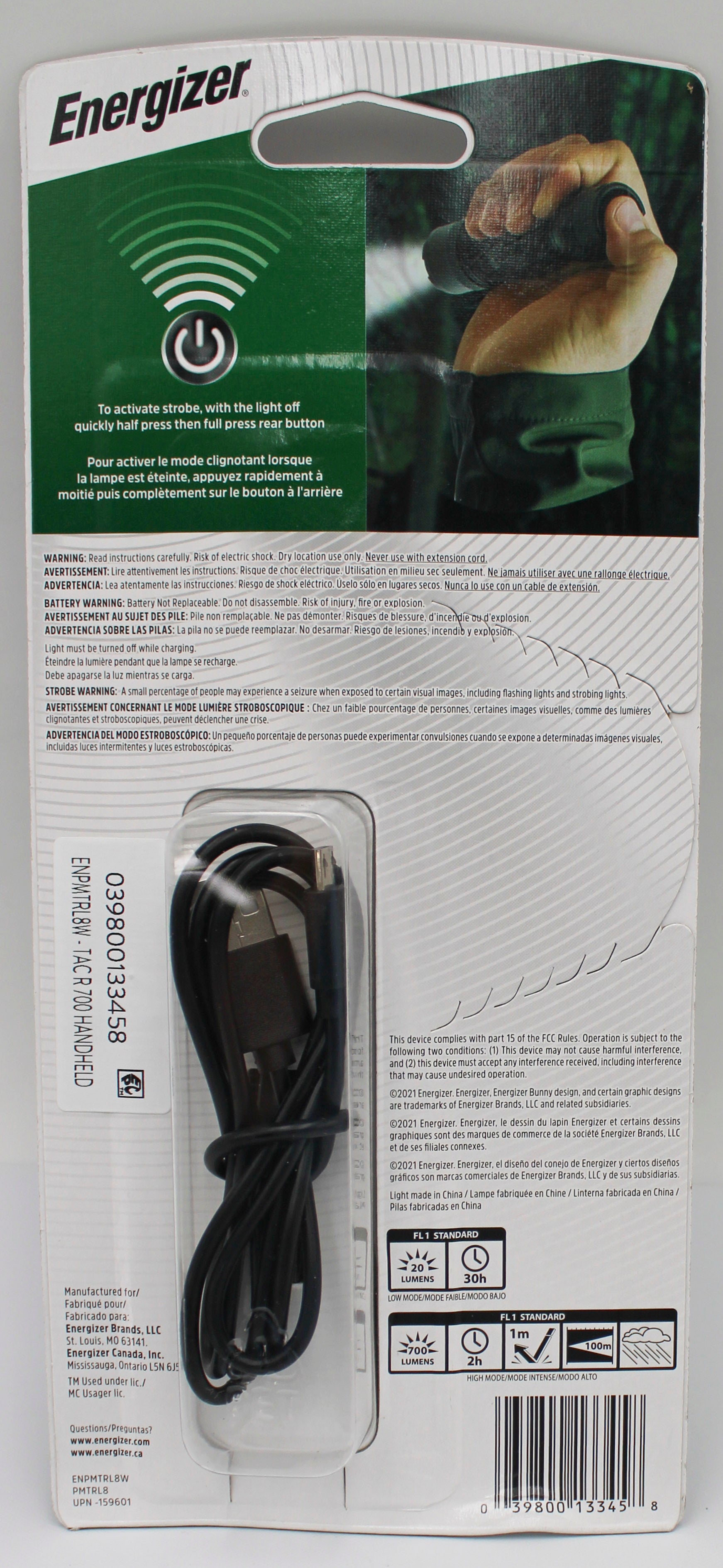 ENERGIZER RECHARGEABLE TACTICAL FLASHLIGHT 700 LUMEN