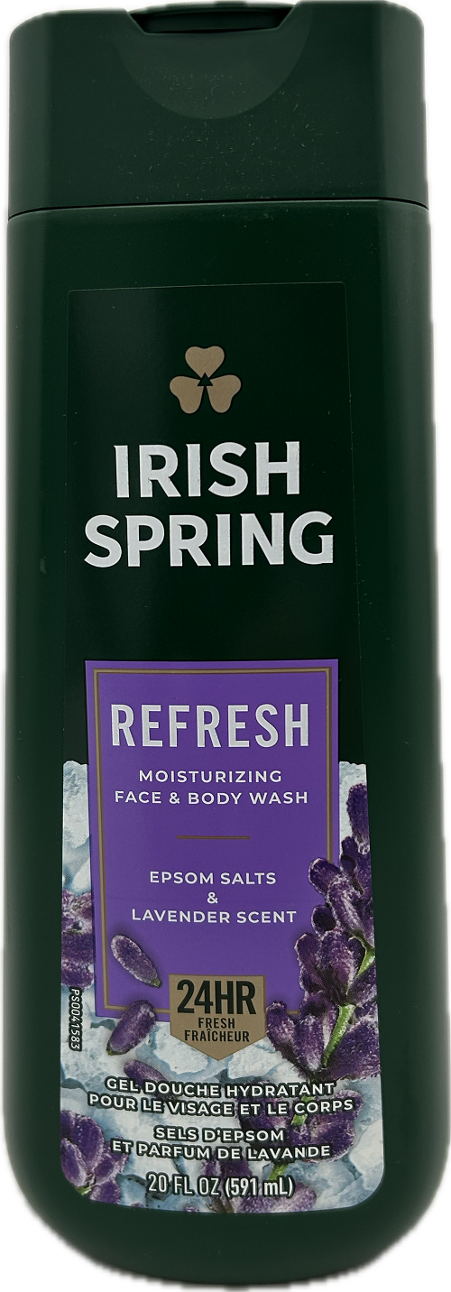 IRISH SPRING BODY WASH REFRESH EPSOM SALT & LAVENDER 20floz NI