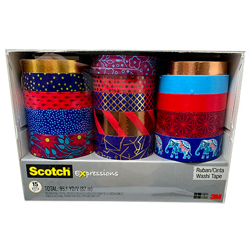 SCOTCH WASHI TAPE 15ROLLS/95.1YDS