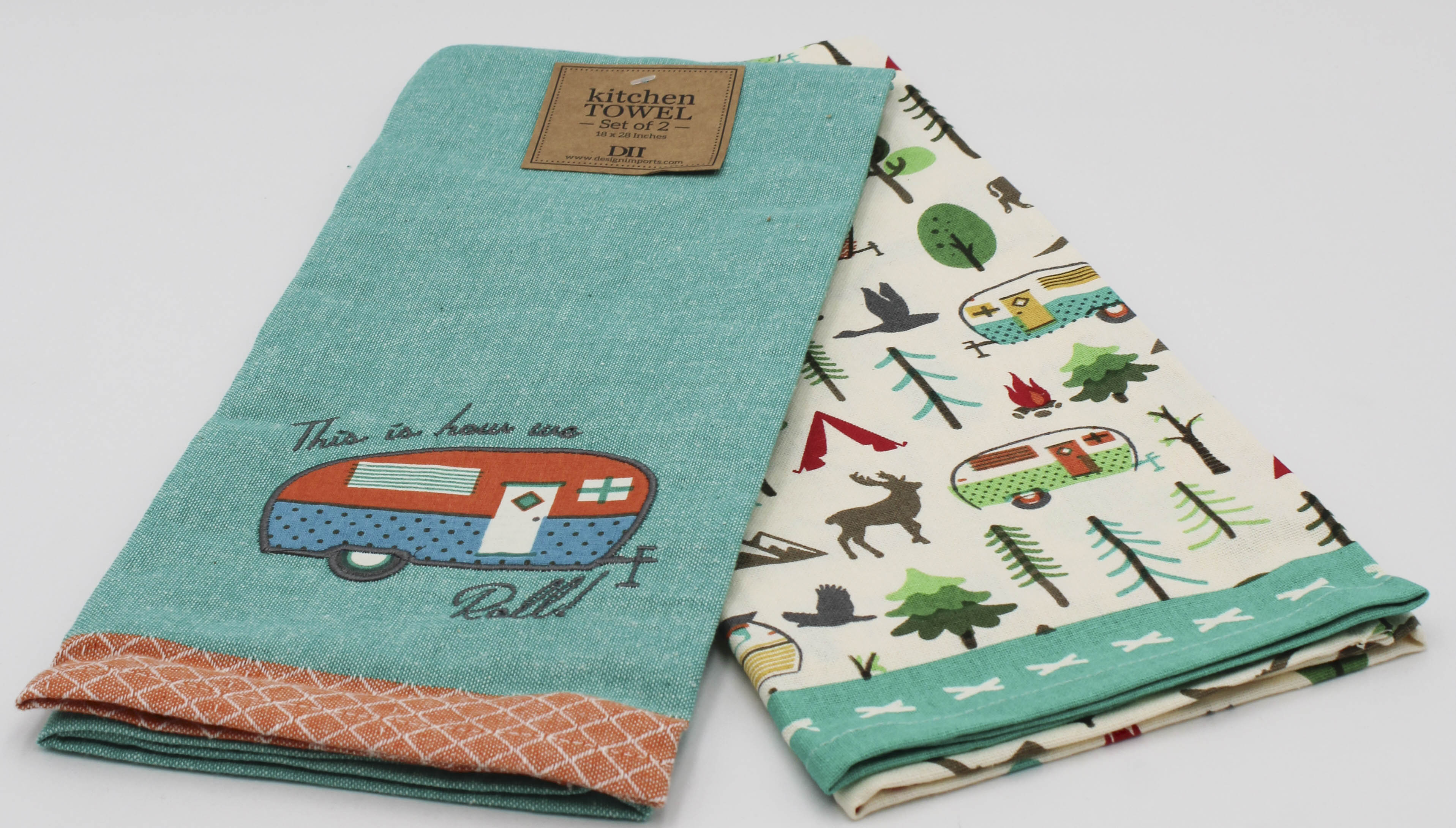 SET OF 2 DISHTOWELS - HOW WE ROLL