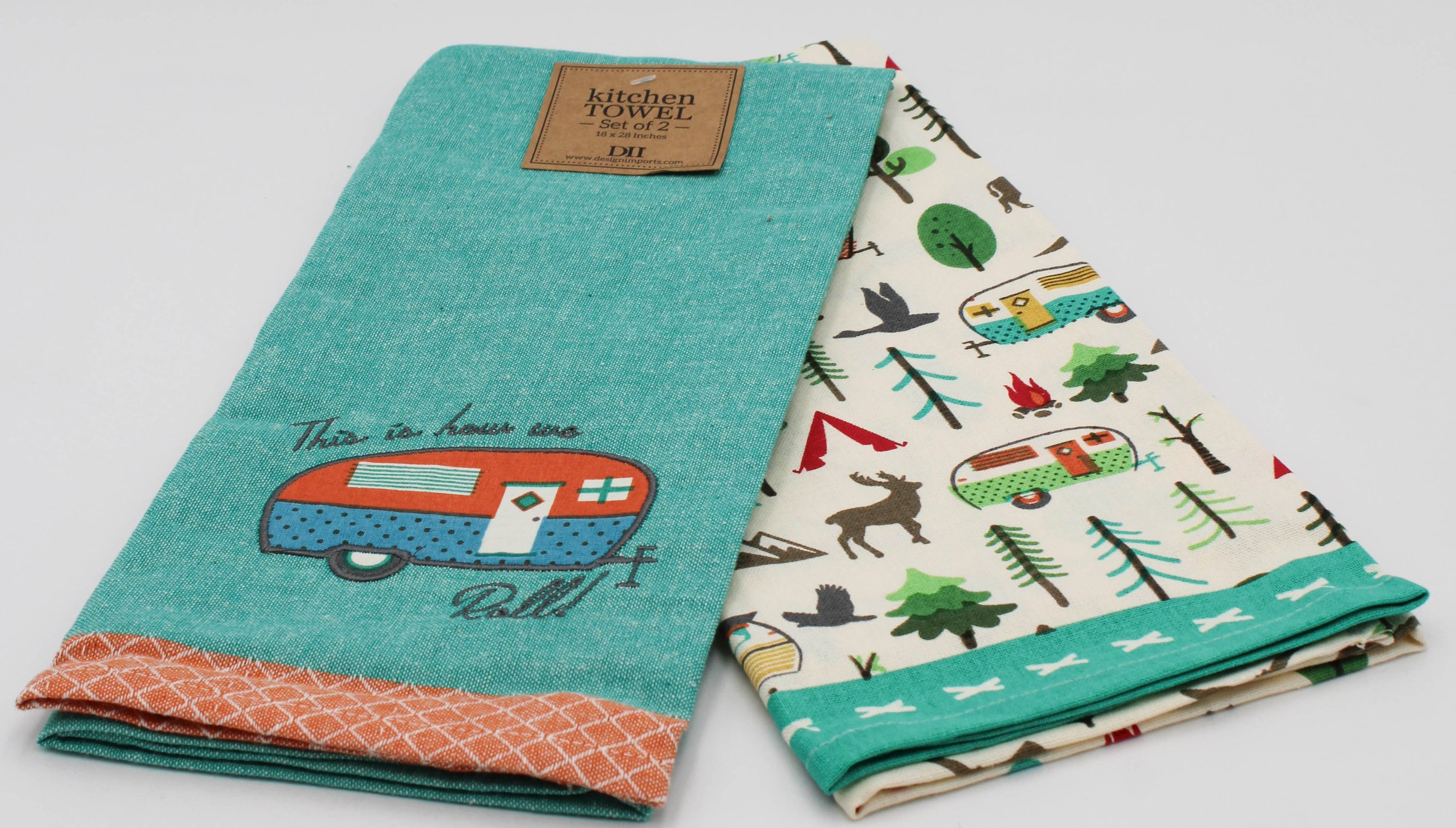 SET OF 2 DISHTOWELS - HOW WE ROLL