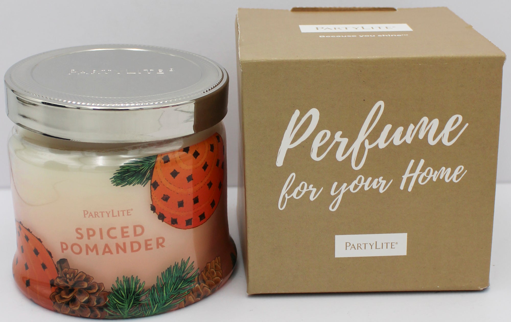 PARTYLITE SPICED POMANDER 3-WICK JAR CANDLE 13.2oz