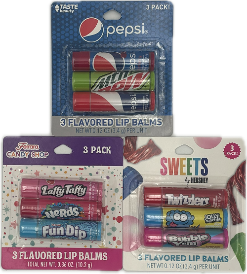 CANDY LICENSED LIP BALM SET 3PK 0.12oz  ASSORTED  NI