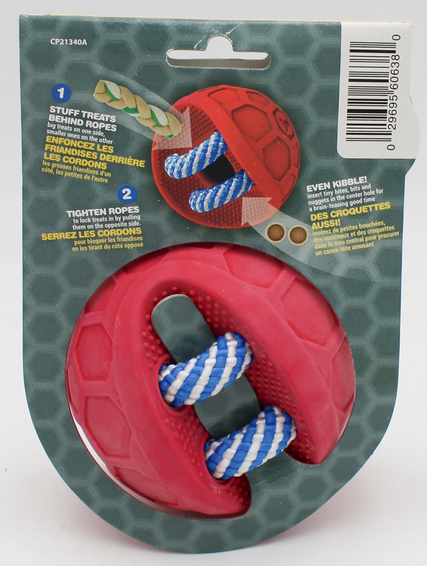 JW FITS ALL TREAT BALL 6.7 X 4.6 X 3.2"