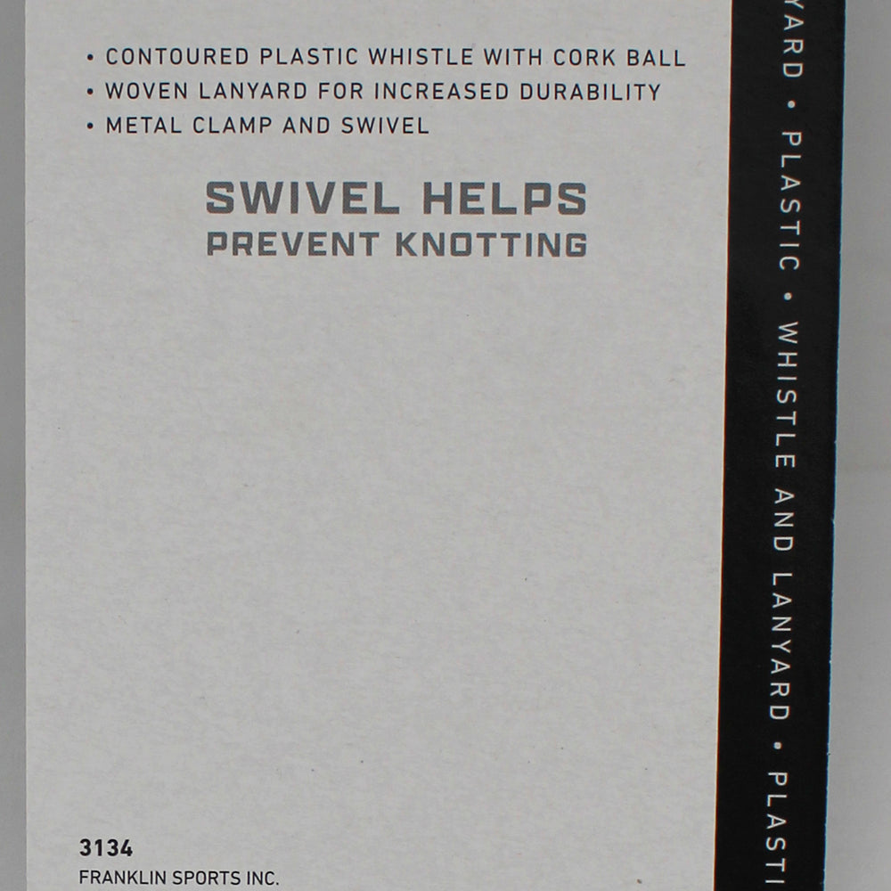 FRANKLIN PLASTIC WHISTLE W/LANYARD