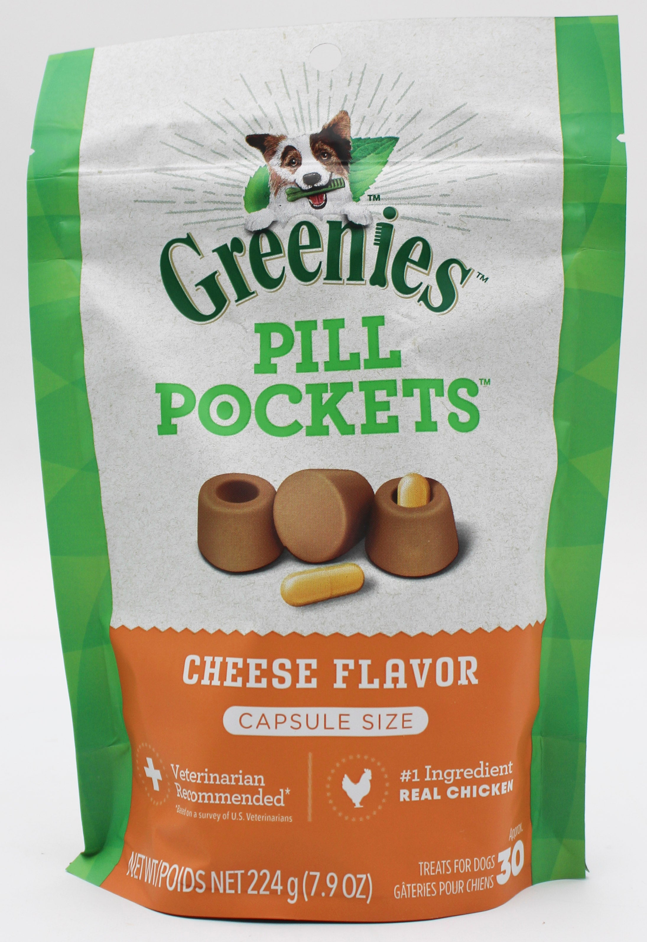 GREENIES PILL POCKETS CHEESE FLAVOR LARGE CAPSULE SIZE SOFT DOG TREATS 7.9 OZ (30 PK) BB 1/6/2027