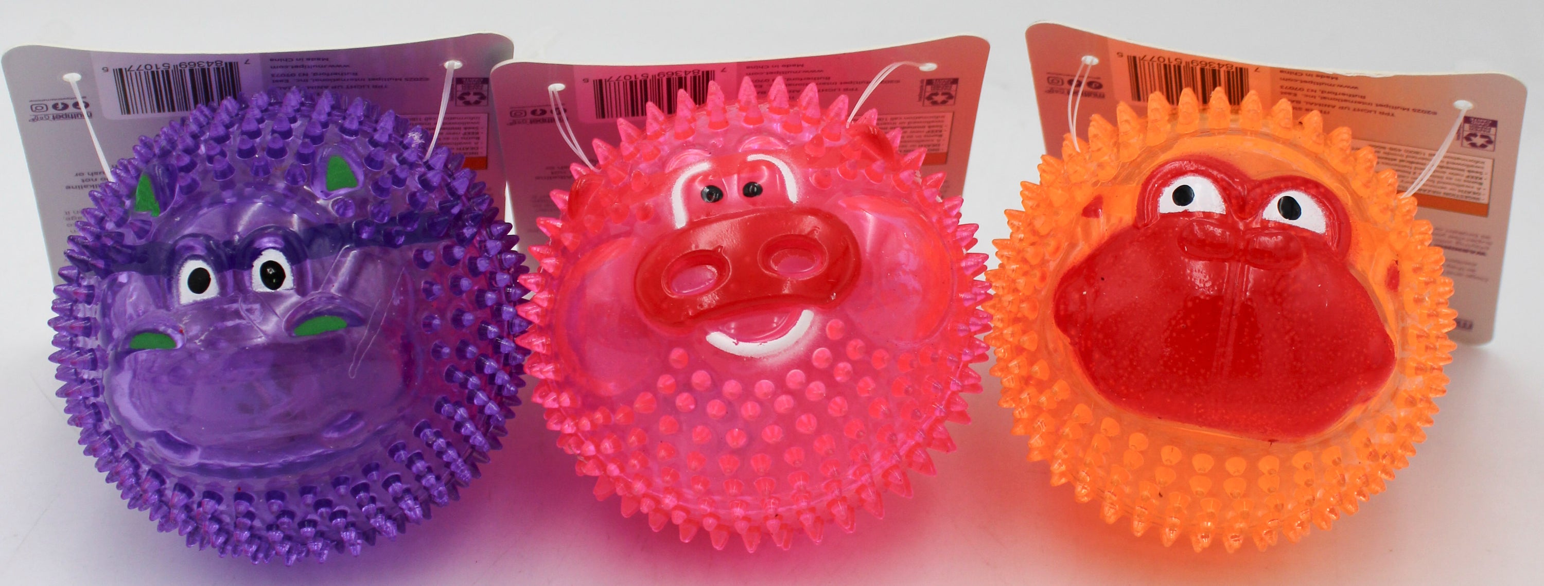 MULTIPET TPR ANIMAL LIGHT UP BALL DOG TOY 3"