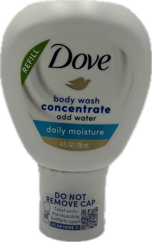 DOVE BODY WASH CONCENTRATE ADD WATER REFILL 4oz DAILY MOISTURE