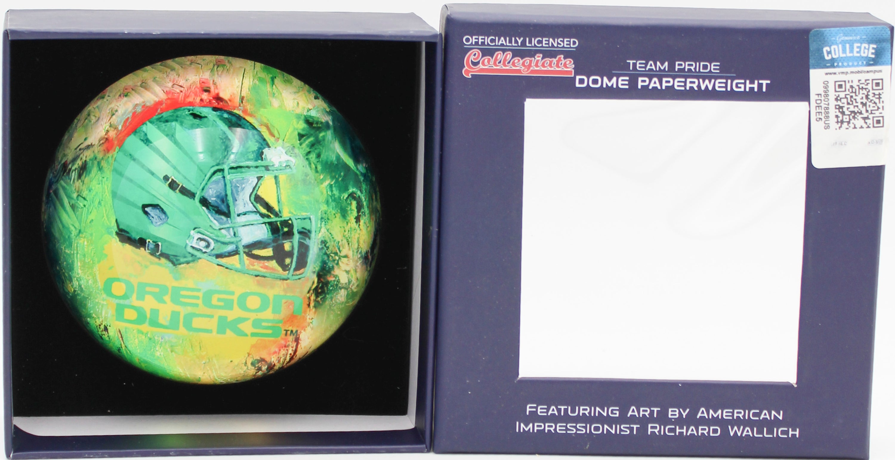 OREGON DUCKS GLASS DOME PAPERWEIGHT 4"