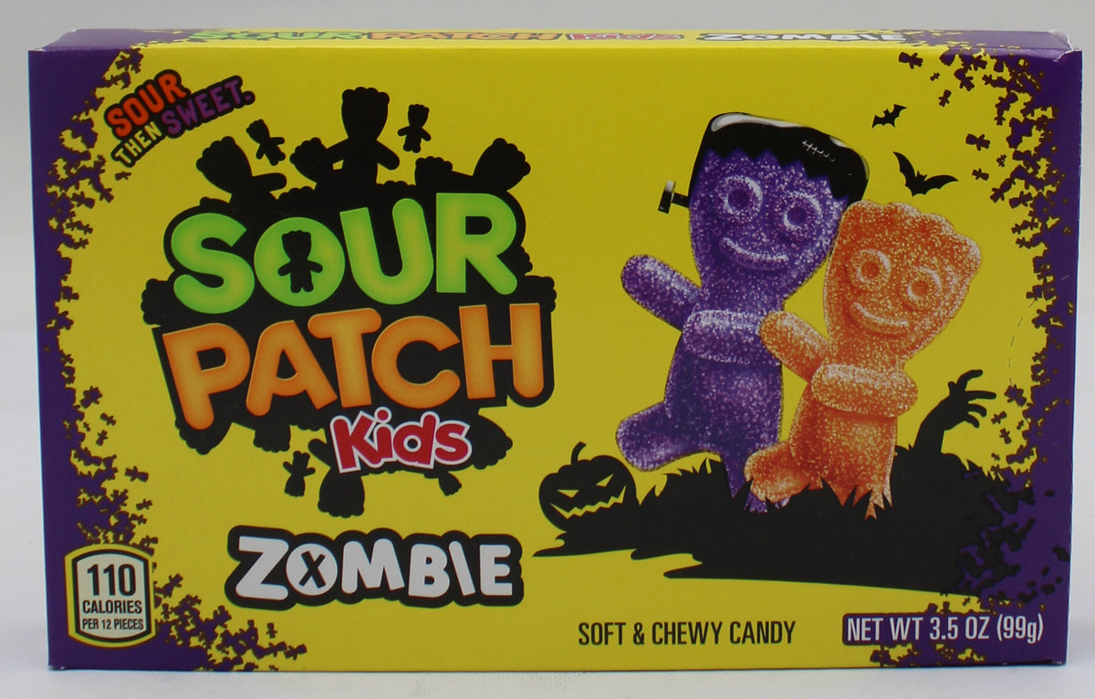 SOUR PATCH KIDS ZOMBIES SOFT & CHEWY CANDY, 3.5 OZ THEATER BOX - BB 5/6/2027