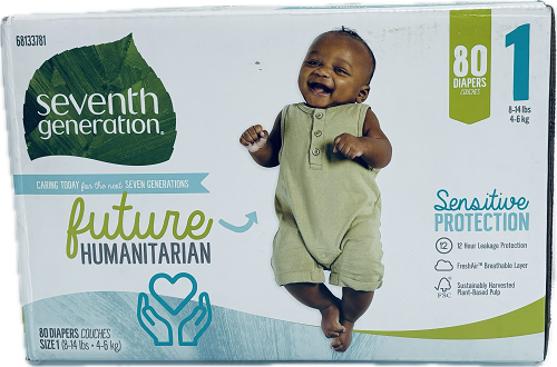 SEVENTH GENERATION DIAPER MEDIUM 80ct SIZEZ1   8-14lbs