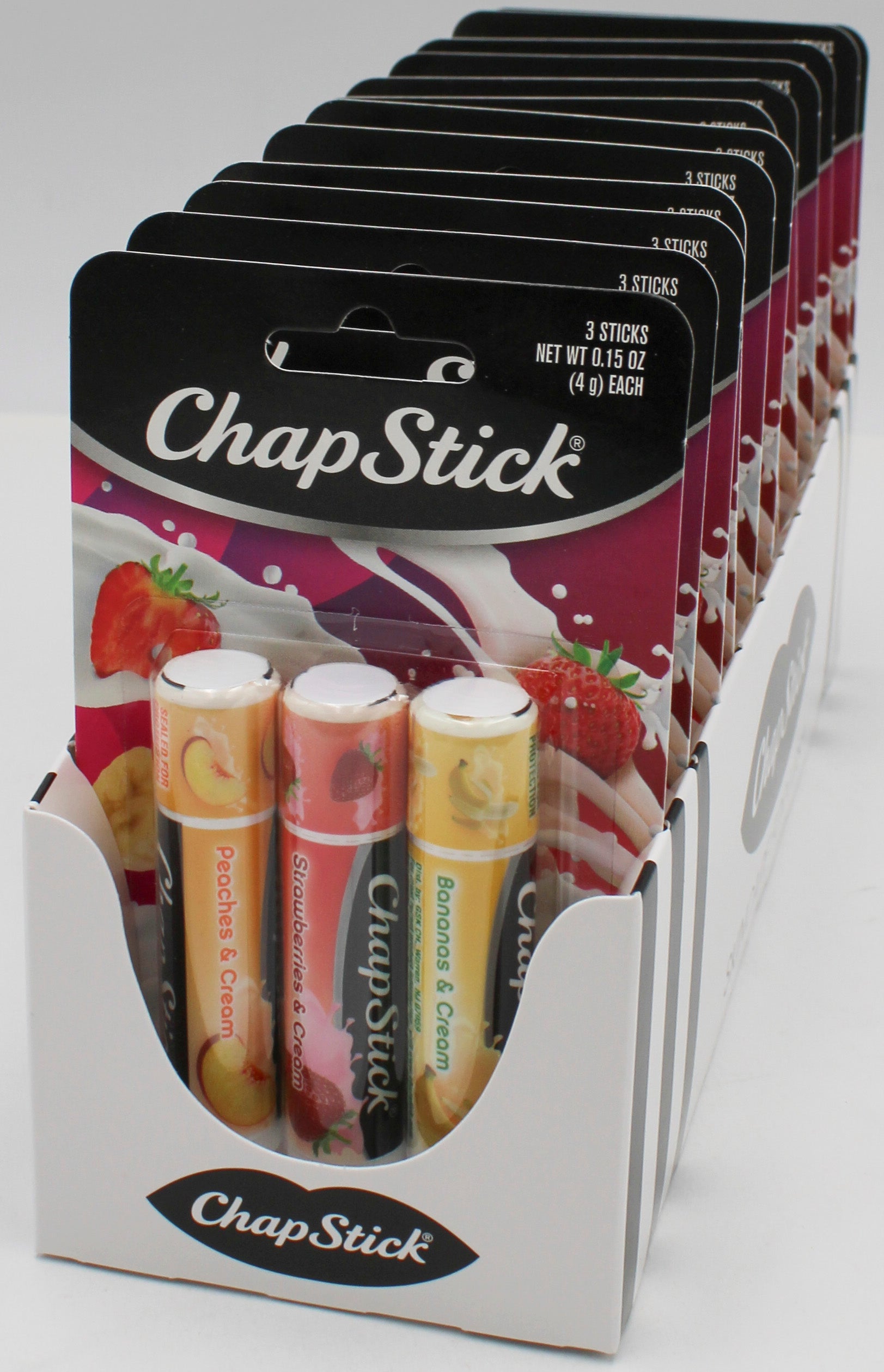 CHAPSTICK FRUIT N CREAM 3PK .45oz exp 10/31/2027