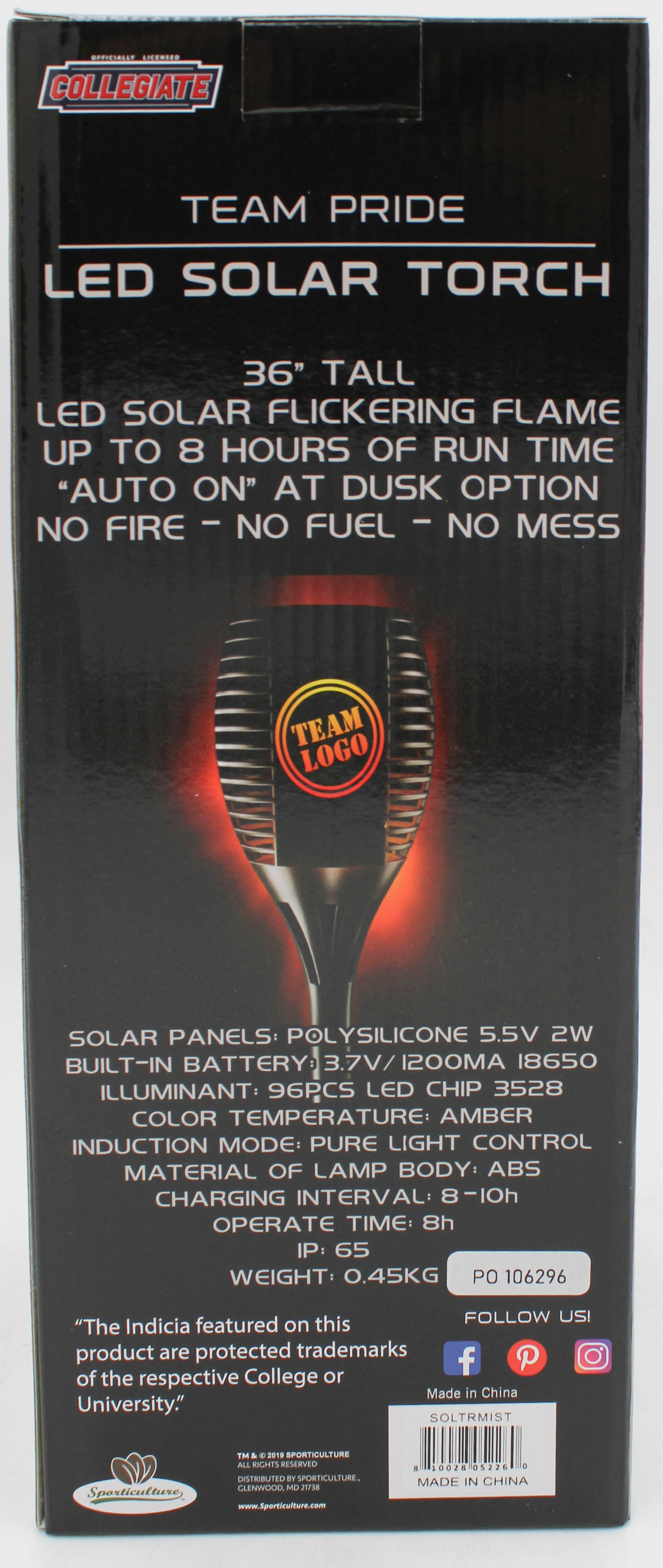 MICHIGAN STATE SPARTANS LED SOLAR TORCH  36"