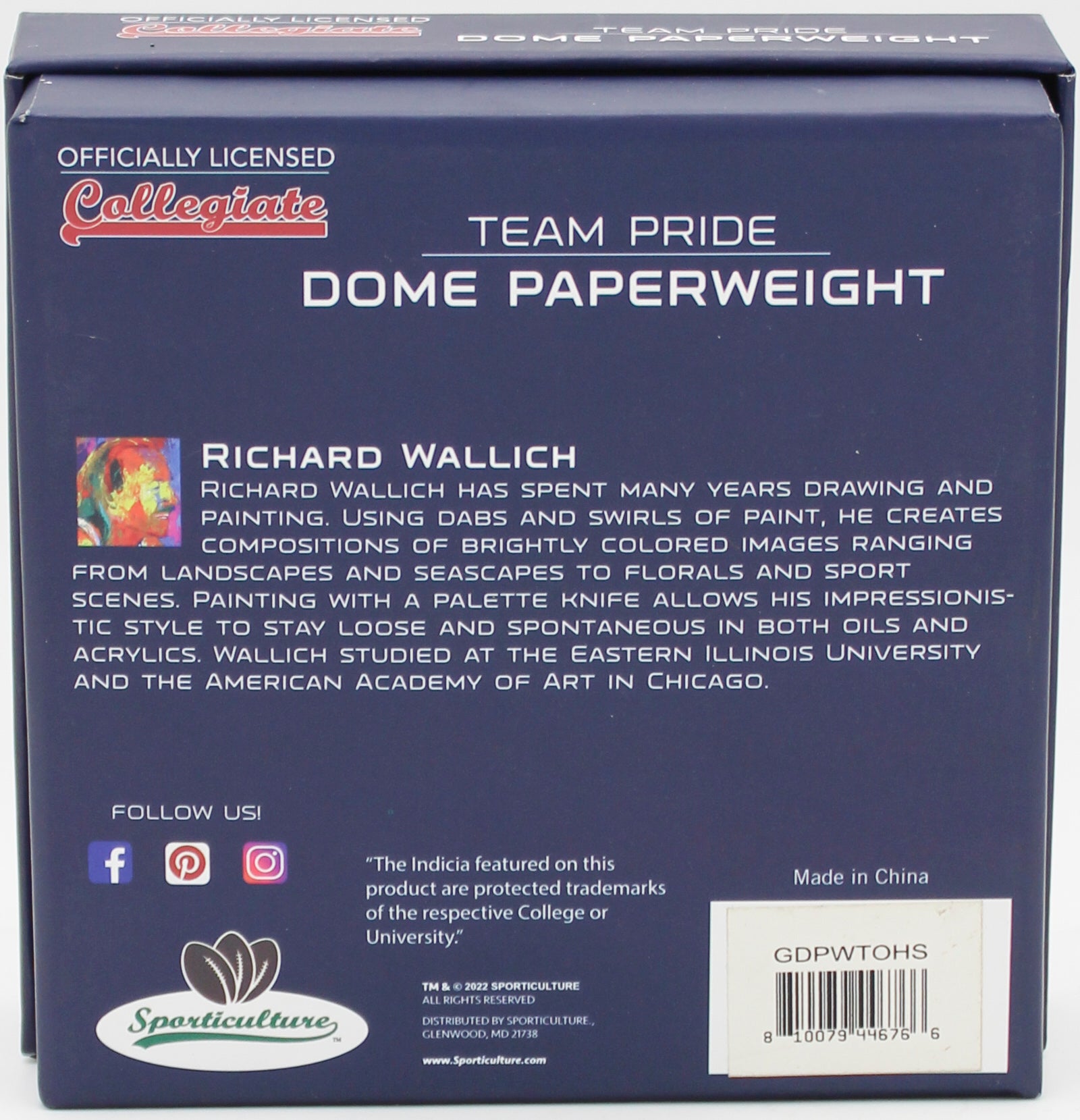 OFFICIALLY LICENCED OHIO STATE BUCKEYES GLASS DOME PAPERWEIGHT 4"