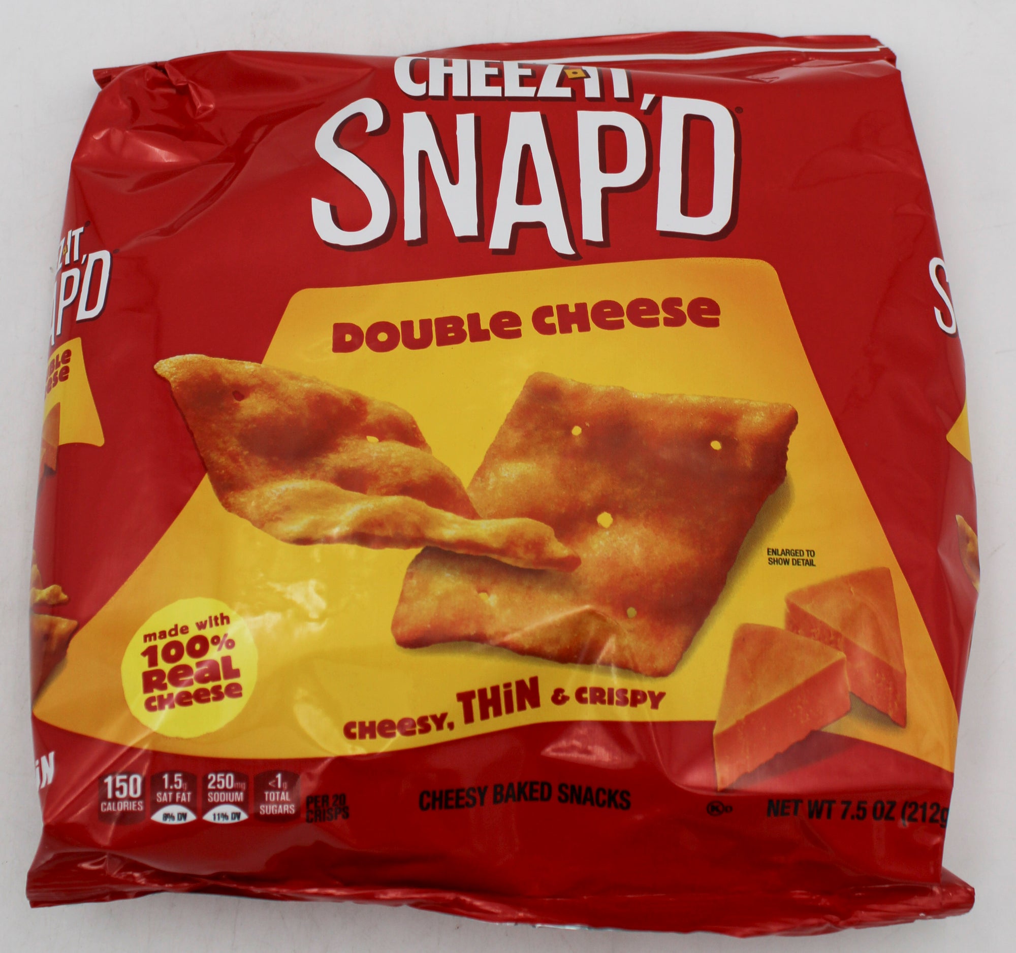 CHEEZ-IT SNAP'D DOUBLE CHEESE CRACKER 7.5 Oz   BB 4/14/26