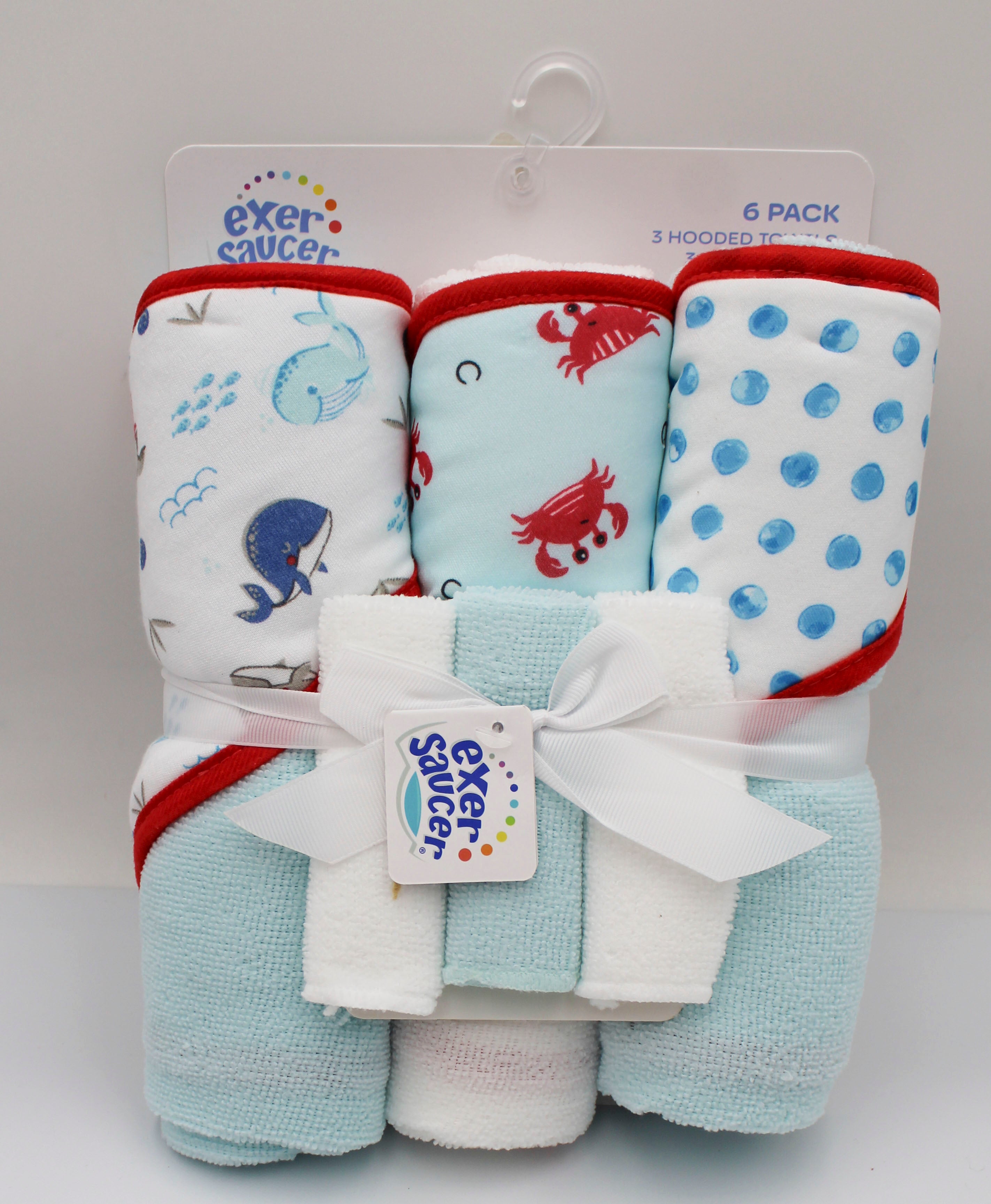 3PK BABY TOWEL W/ WASHCLOTH - BLUE