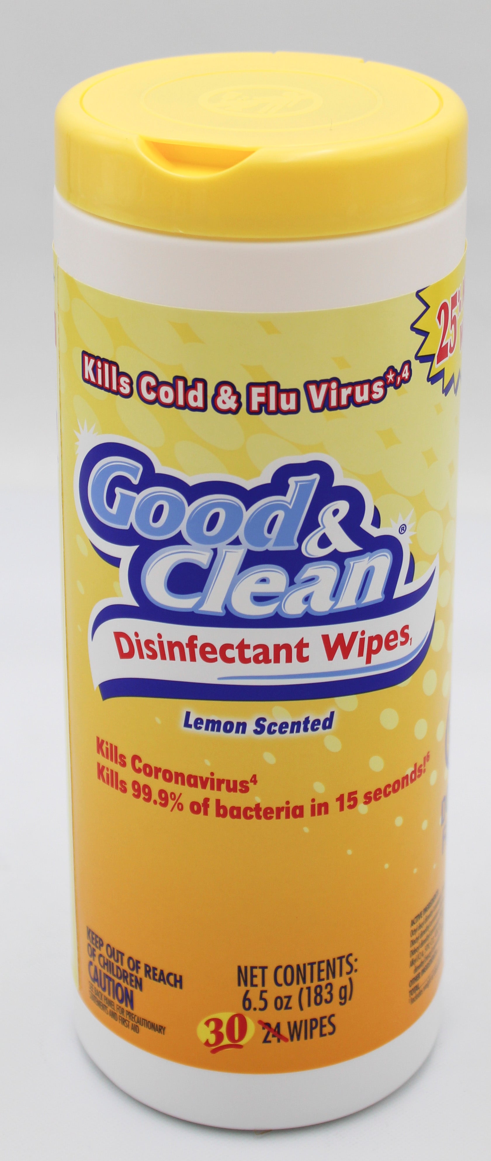 30ct HOUSEHOLD DISINFECTANT WIPE - LEMON SCENT - GOOD&CLEAN