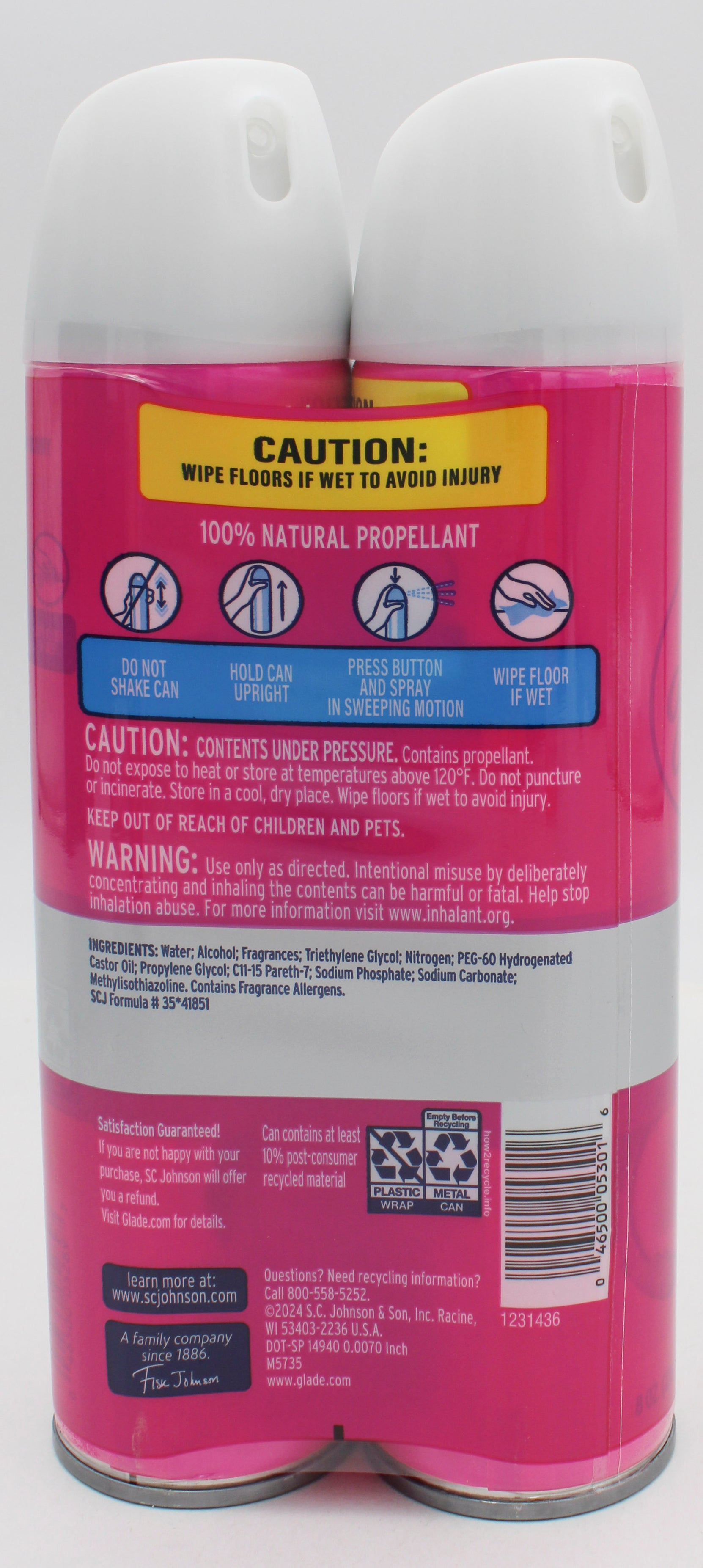 GLADE AEROSOL SPRAY EXOTIC TROPICAL BLOSSOMS 2ct 8oz US