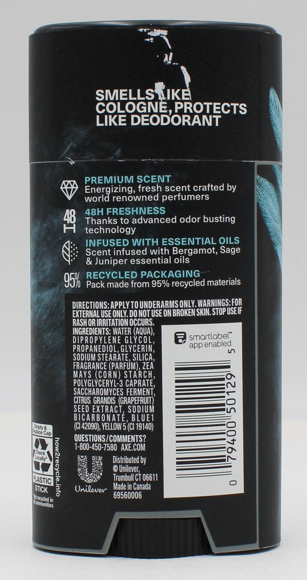 AXE DEODORANT STICK AQUA BERGAMOT 2.6oz