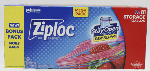 Ziploc Storage Bags Gallon 81ct Wholesale Pack