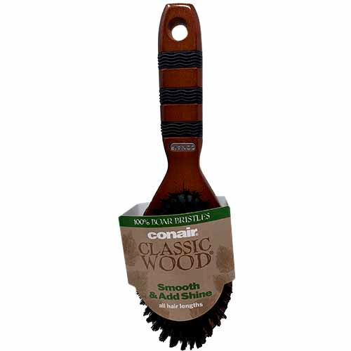CUSHION HAIRBRUSH-CLASSC WOOD/NI