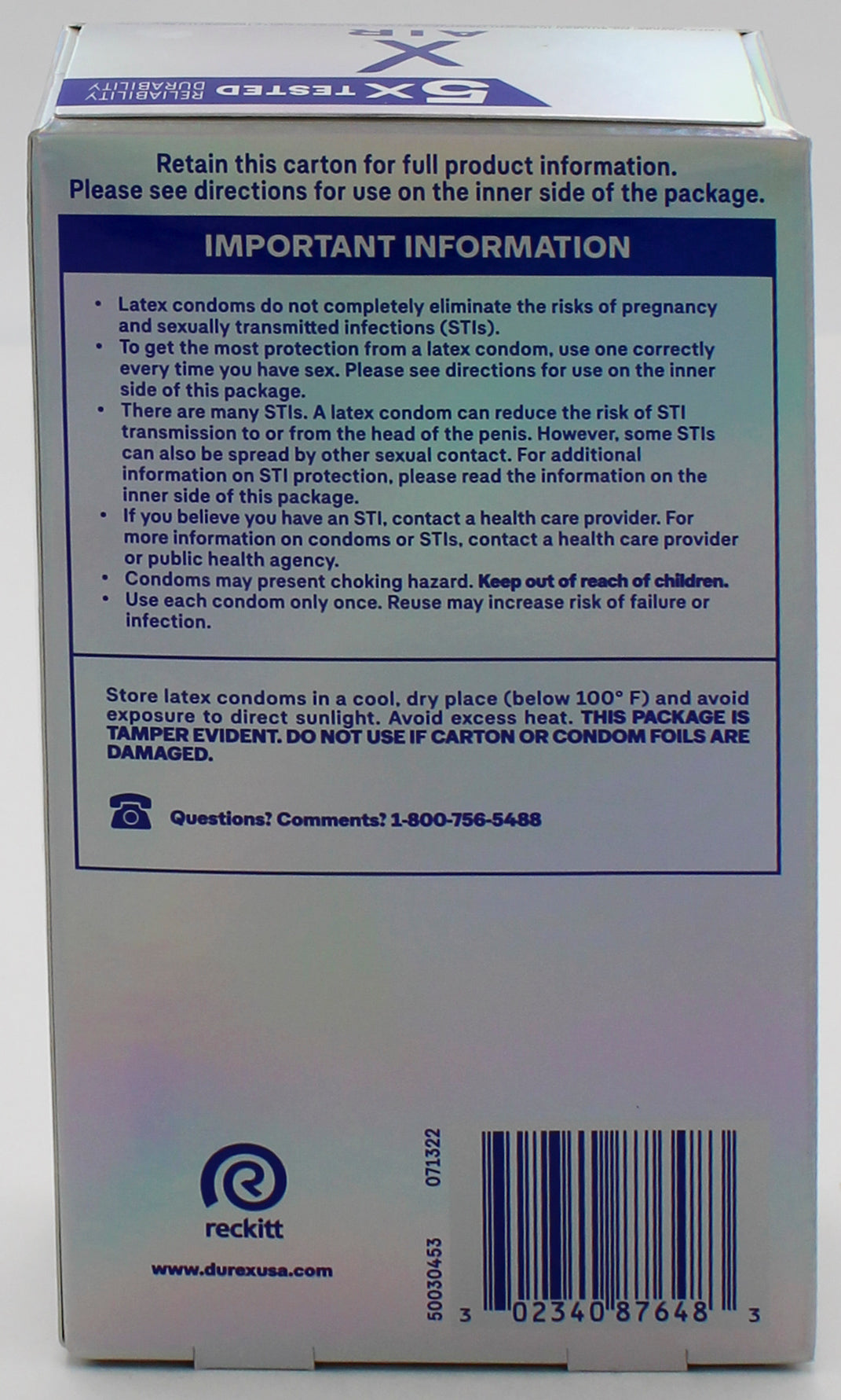 DUREX 10 PACK CONDOMS AIR WIDE FIT EXP 8/2027