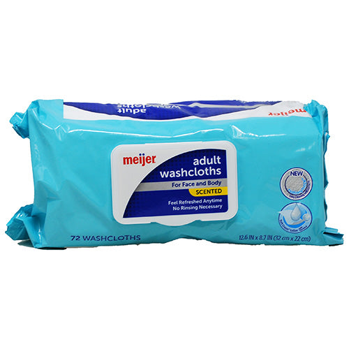 Meijer Adult Washcloths Scented 72ct Wholesale Pack