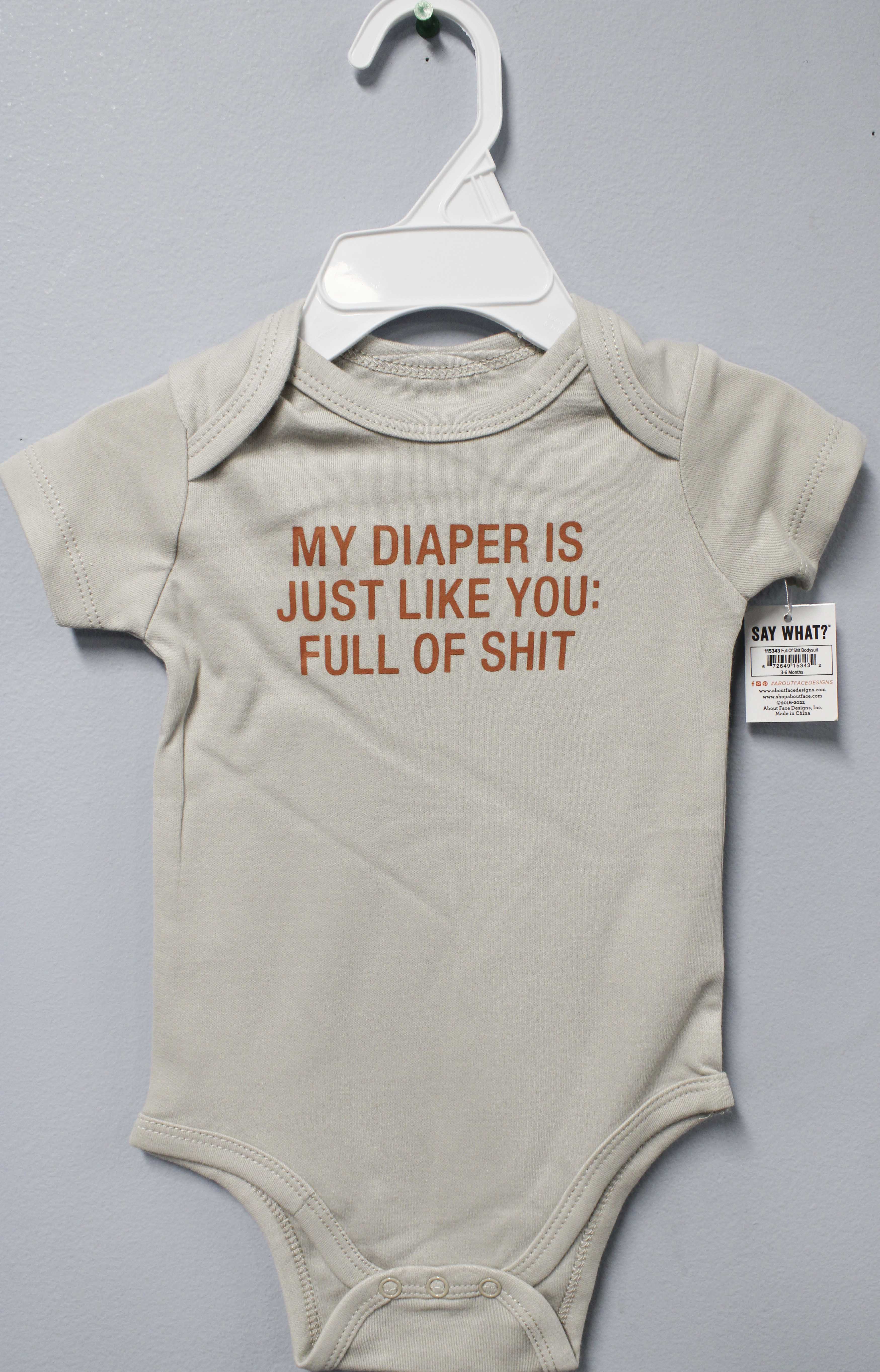 FULL OF SHIT ONESIE 3-6 MONTHS