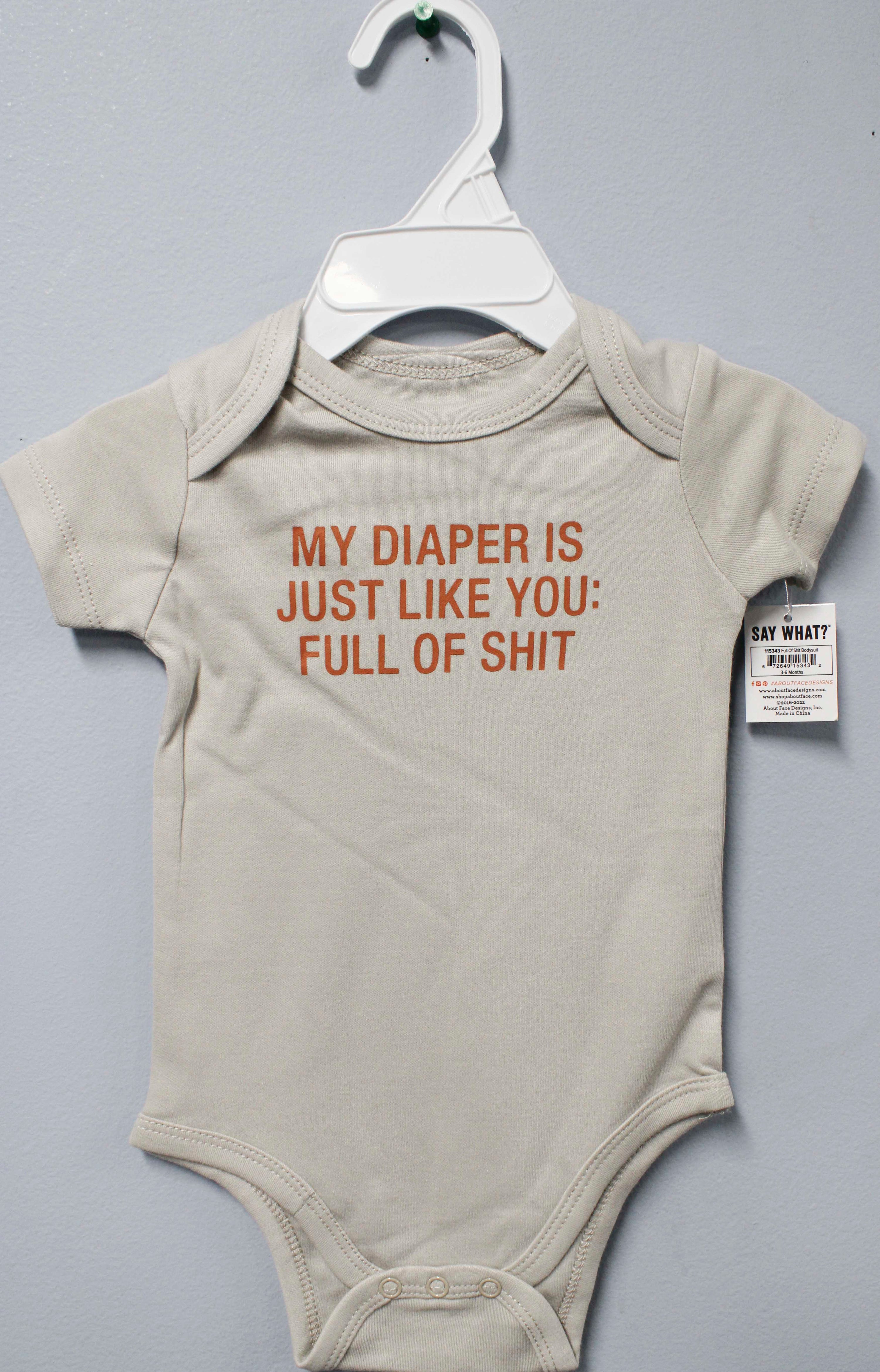 FULL OF SHIT ONESIE 3-6 MONTHS
