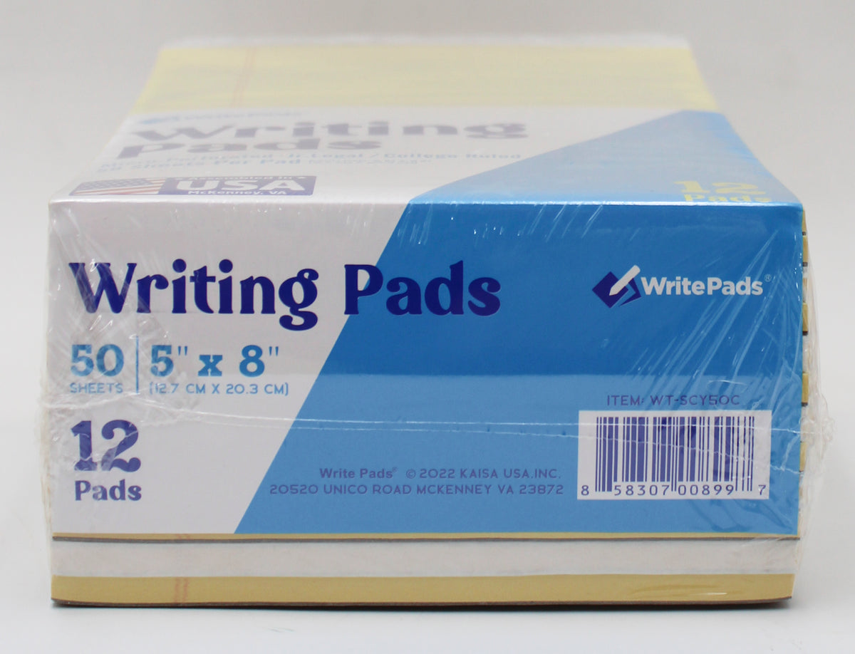 5" X 8" LEGAL PAD WHITE 50 SHEET 12PACK