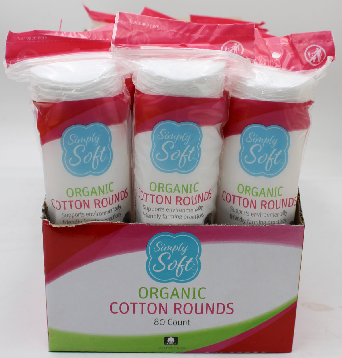 COTTON ROUNDS ORGANIC 80ct DISPLAY NI