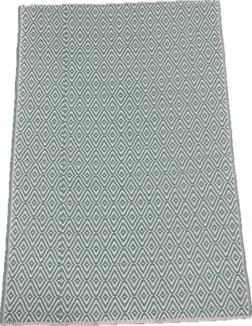 4X6 FT DIAMONDS OUTDOOR RUG - AQUA