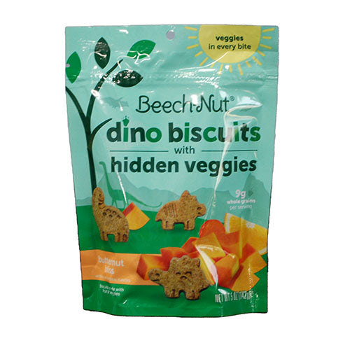 BEECH-NUT DINO BISCUITS W/ HIDDEN VEGGIES 5OZ-BUTTERNUT BLISS EXP 5/1/24 NI