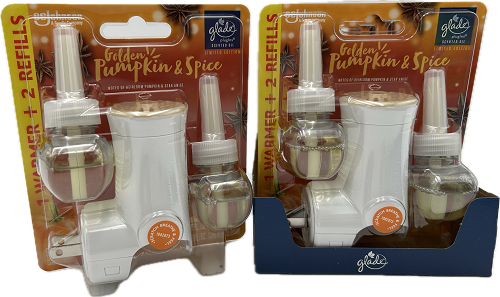 GLADE PLUG IN SCENTED OIL GOLDEN PUMPKIN SPICE WARMER + 2 REFILLS 0.67floz US