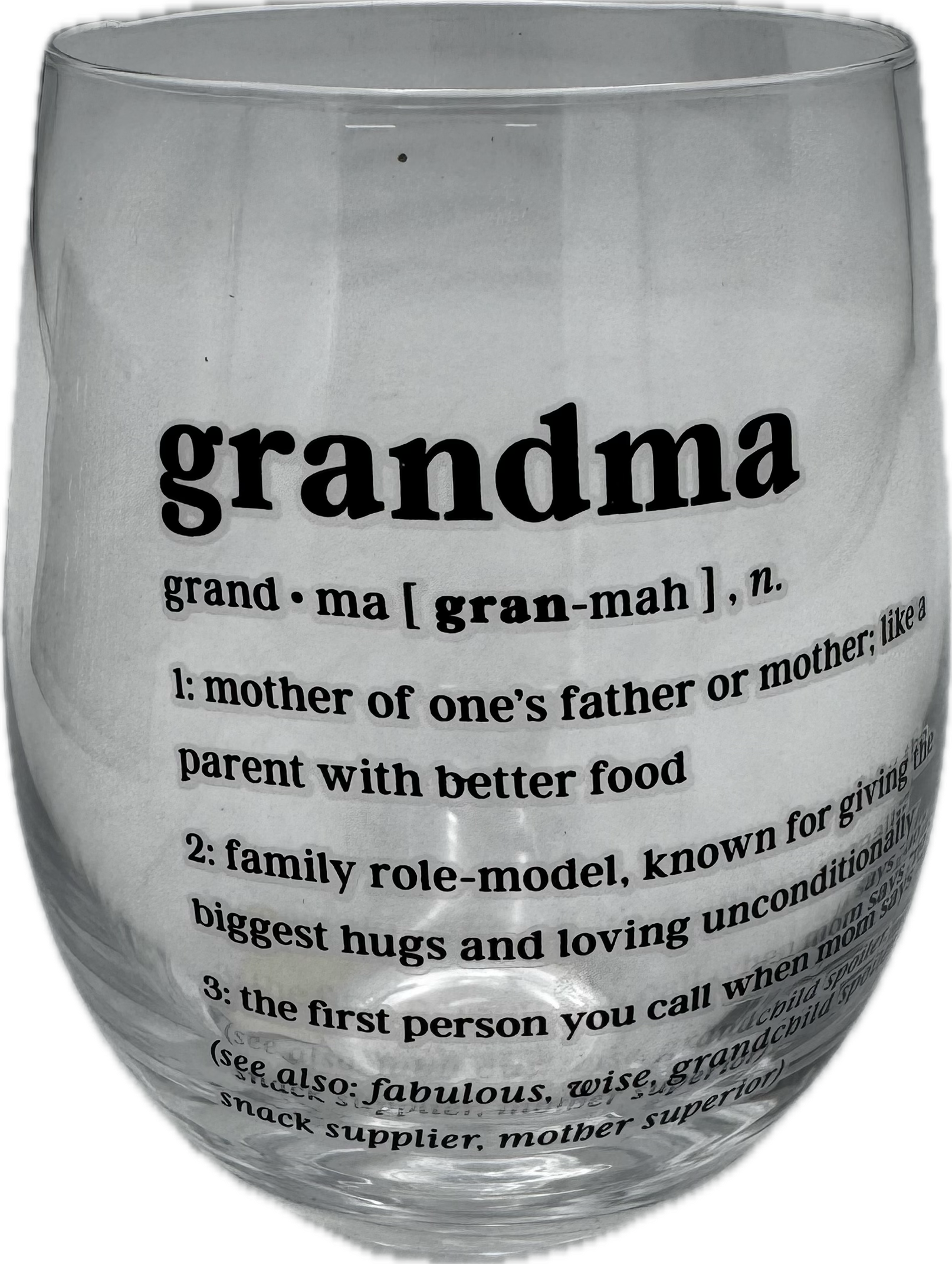 GRANDMA WINE GLASS 16OZ