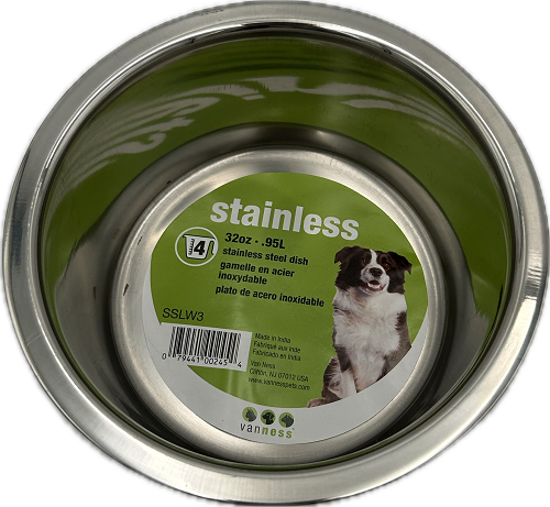 STAINLESS STEEL 28OZ. MED. PET DISH IMPROPER LABEL