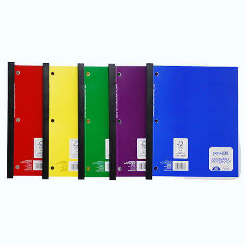 PEN&GEAR 1SUBJCT NOTEBOOK 8.5x10.5"/80SHT COLLEGE RULE-ASST COLOR COVERS