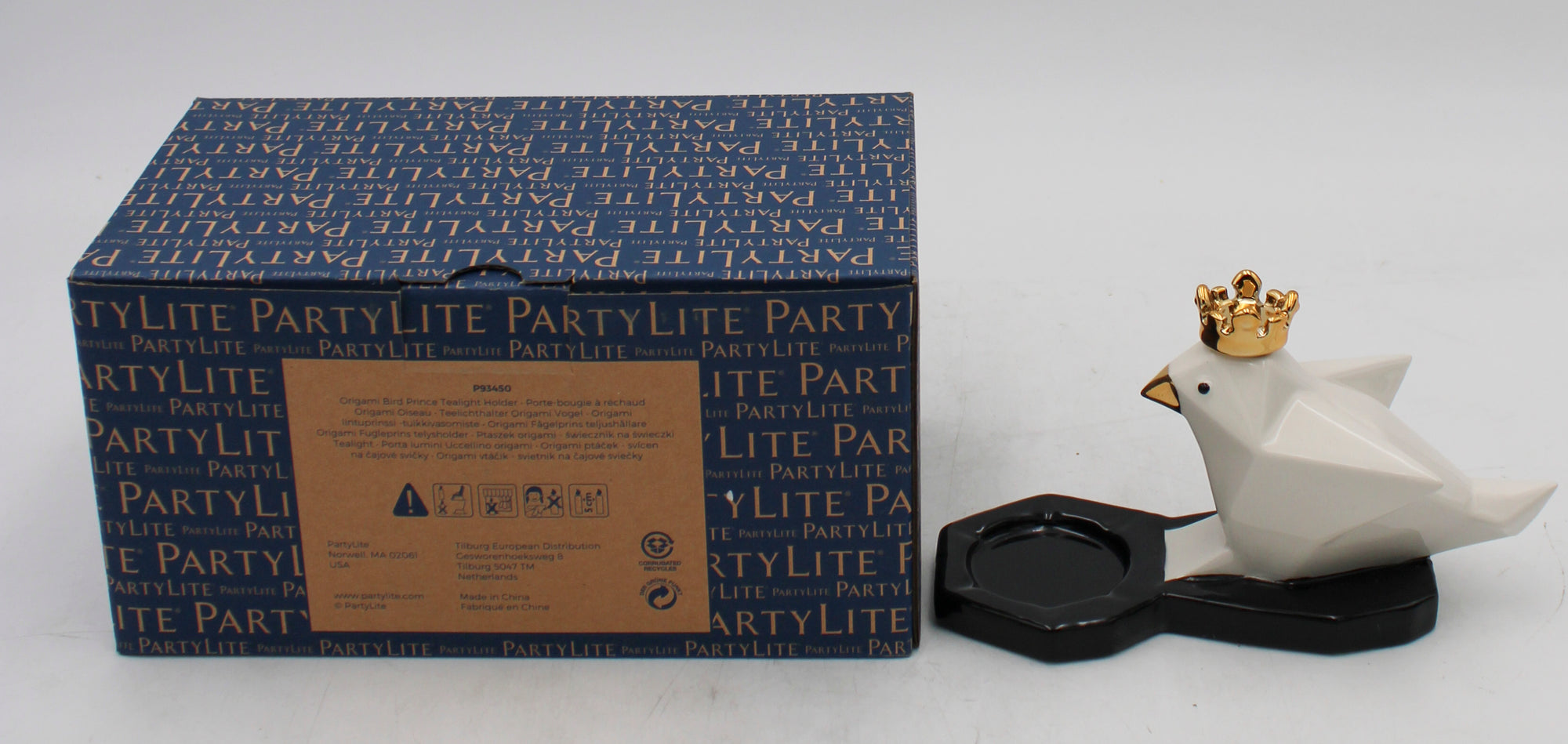 PARTYLITE ORIGAMI BIRD PRINCE TEALIGHT HOLDER 6"W x 3 1/2"H