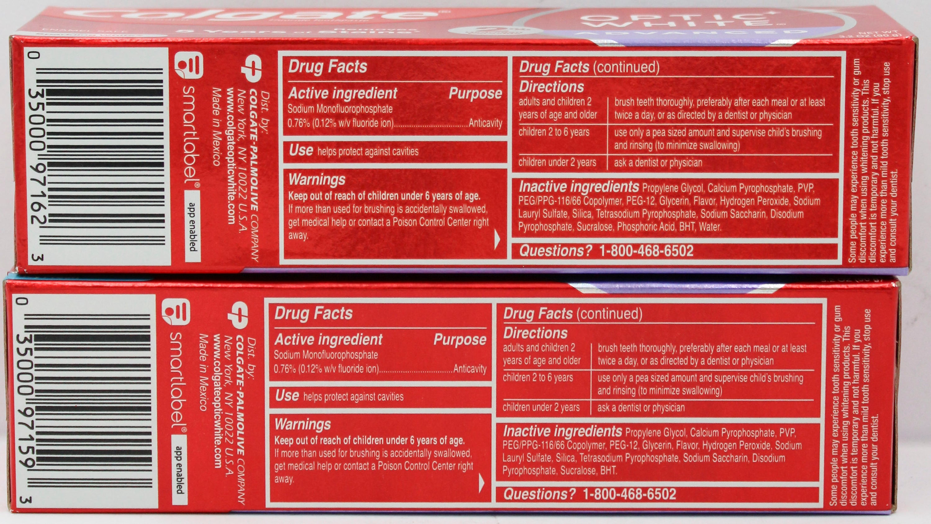COLGATE OPTIC WHITE TOOTHPASTE MIXED DISPLAY 3.2oz EXP 4/30/26 NI